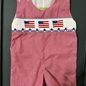 Patriotic Red and White Kids One Piece